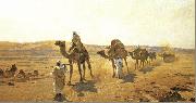 Ludwig Hans Fischer An Arab Caravan. oil